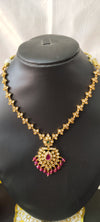 kundan Stone locket necklace pink colour
