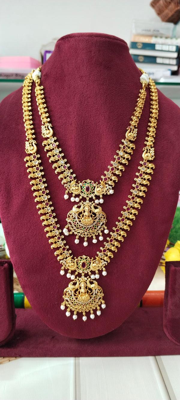 Gold-plated combo set with Laxmi and Swan lockets