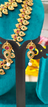 traditional gold-plated mango leaves combo set designed