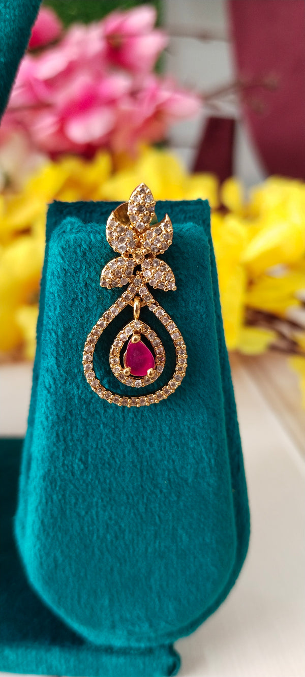 beautiful gold-plated combo set embellished with sparkling CZ stones