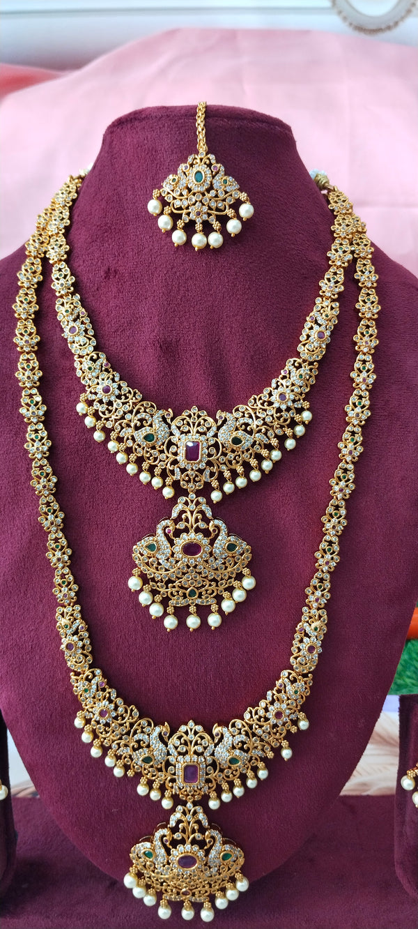 Elevate your jewelry collection with this premium one gram gold Swan combo set