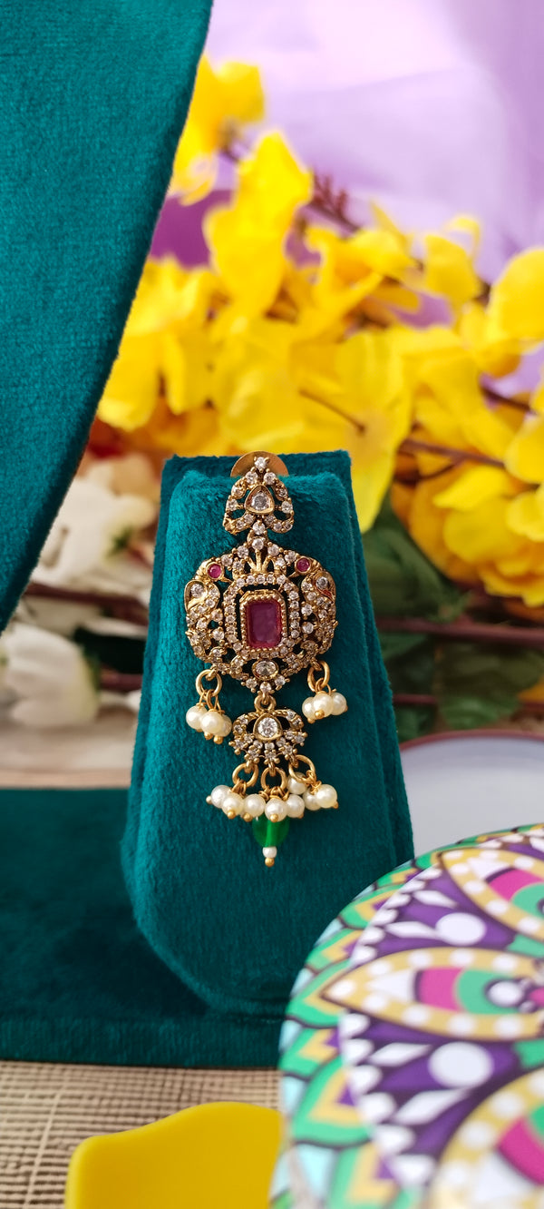 stunning CZ stone necklace features high-grade cubic zirconia crystals arranged in a sleek