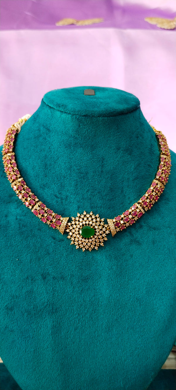 dazzling CZ stone choker featuring brilliantly cut stones for a sparkling, elegant look