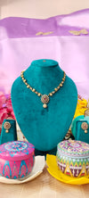 Victorian-style necklace set with high-quality AD stones.