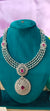 silver neck set with AD (American Diamond) stones