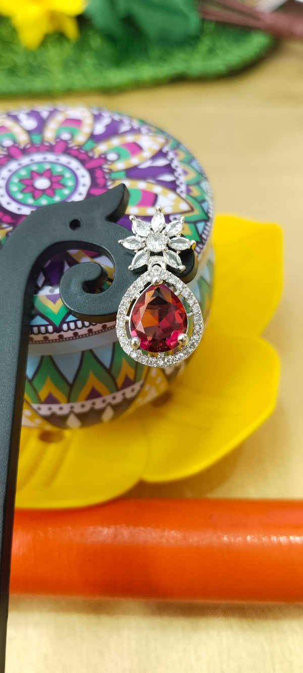 A beautifully crafted silver neck set, perfect for adding elegance and sparkle to weddings, parties, and festive occasions.