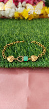 Gold Bracelet with Heart-Shaped Charms