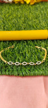 Gold Bracelet with AD Stones