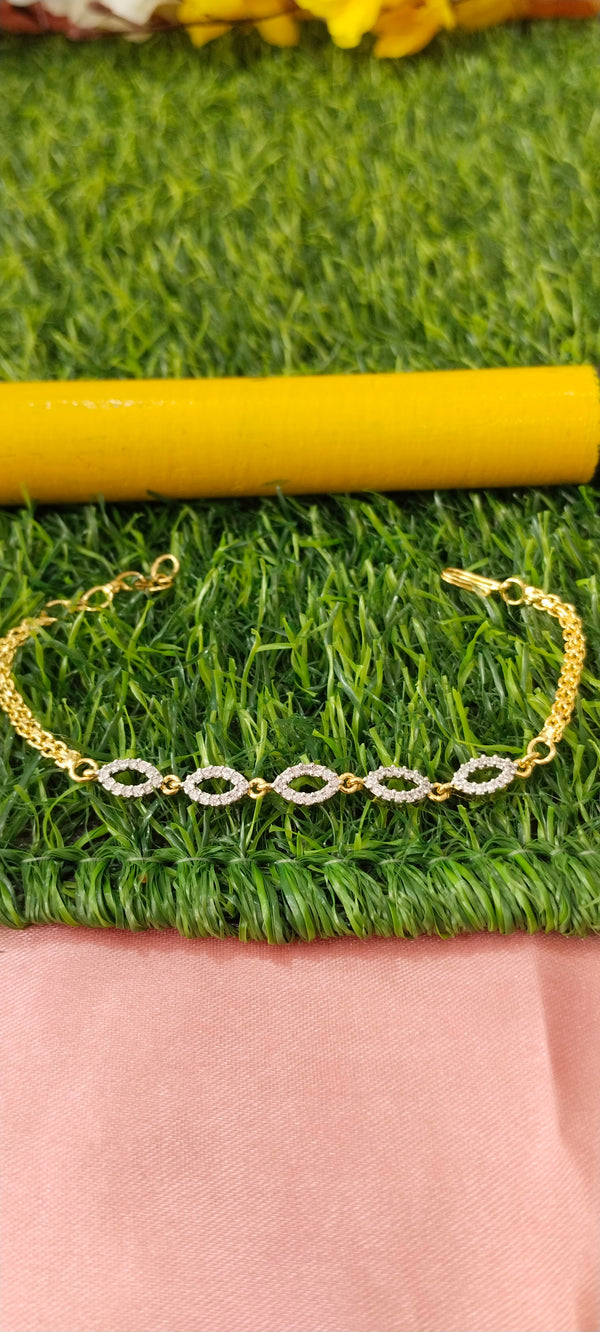 Gold Bracelet with AD Stones