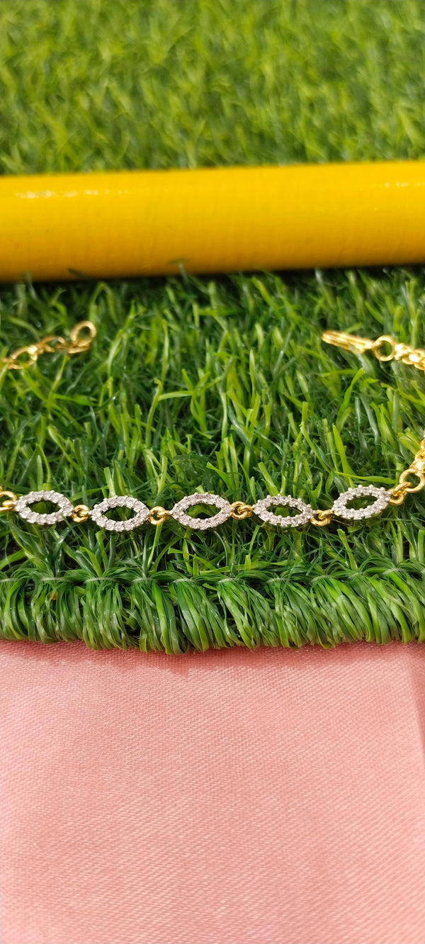 Gold Bracelet with AD Stones