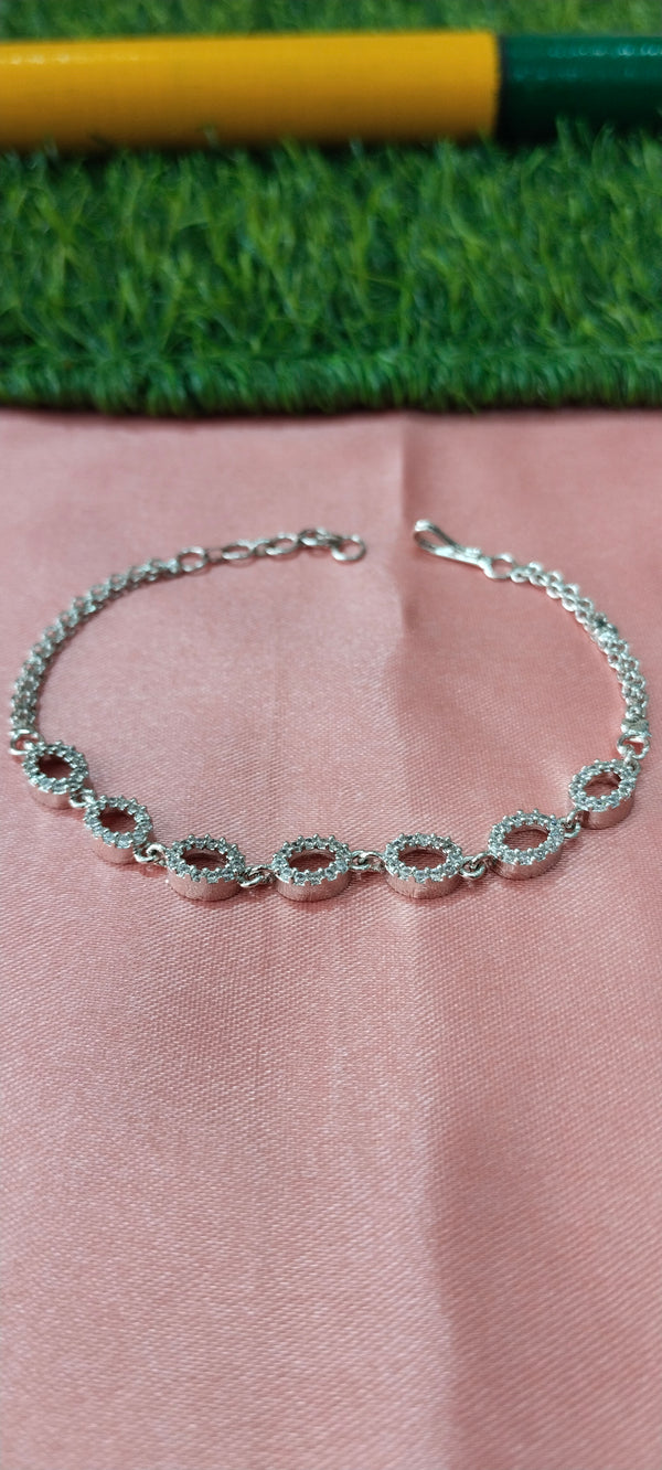 Silver Bracelet with AD Stones