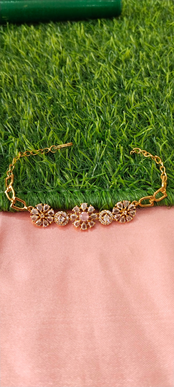 Gold Bracelet with floral designs
