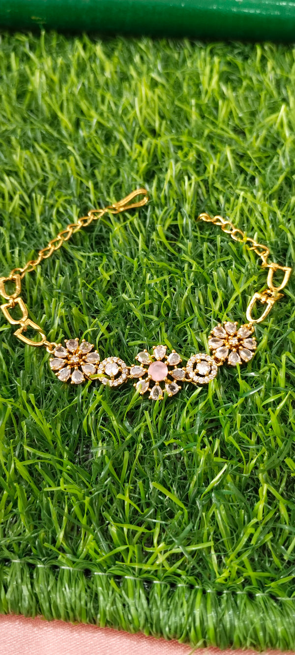 Gold Bracelet with floral designs