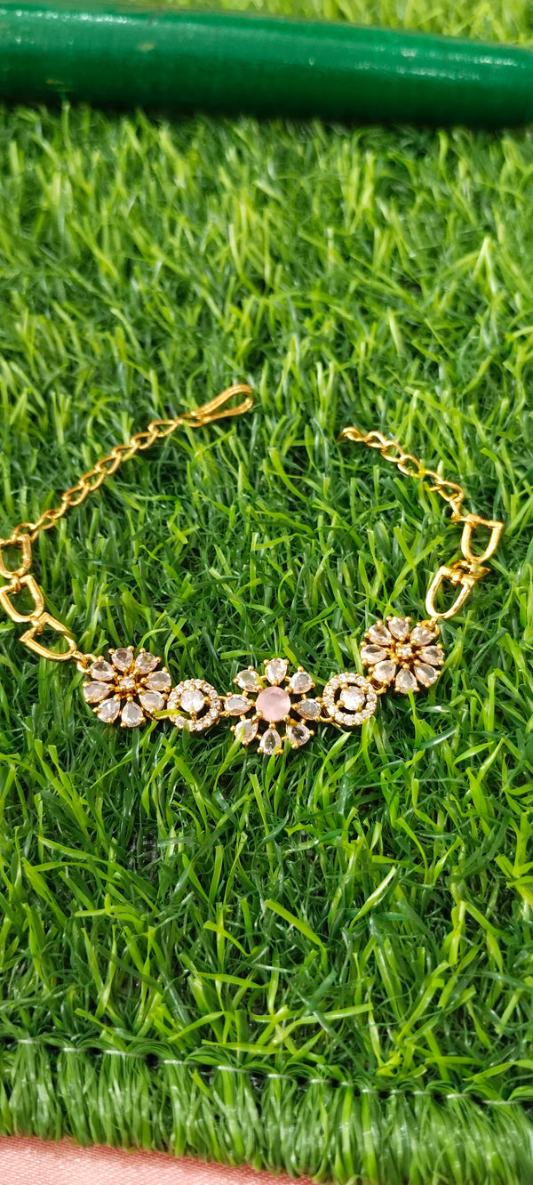 Gold Bracelet with floral designs