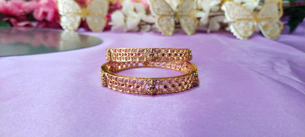 Divine Lakshmi Devi Temple Bangles – Premium Gold Plating