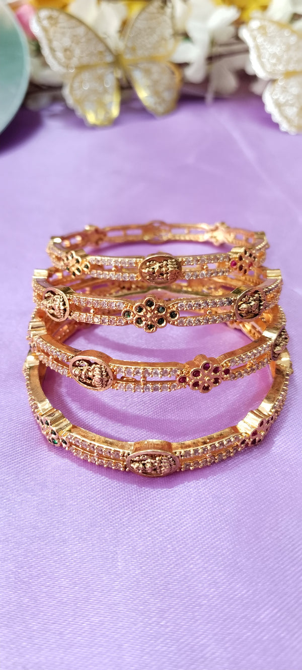 Antique Lakshmi Devi Bangles with Intricate Floral Motifs