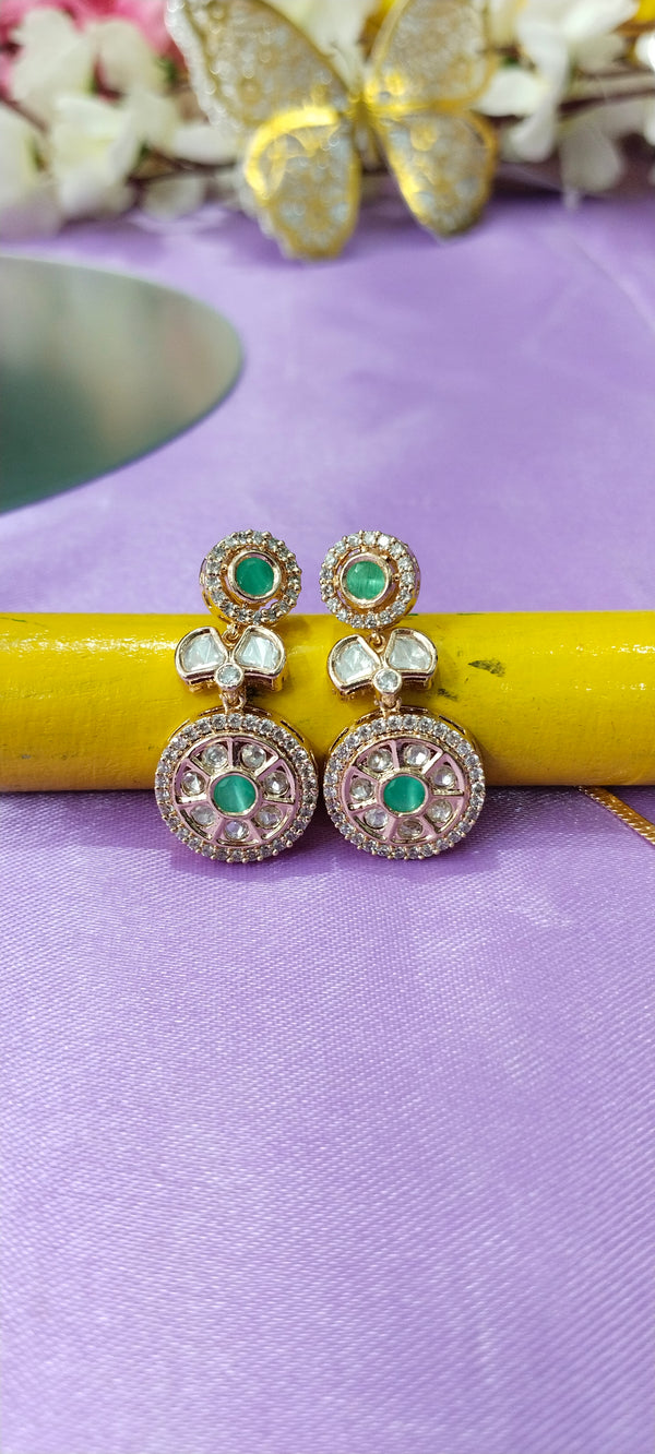 Rose gold Luxury Moissanite Multi-Colour Kundan Necklace jewelry