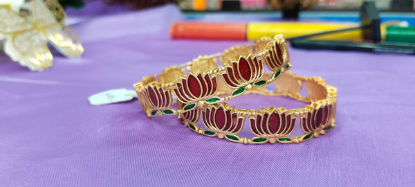 Elegant Matte Finish Lotus Bangles for Women size : 2/8