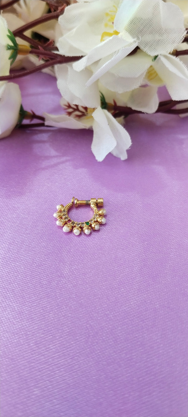 Elegant Gold Diamond Nose ring