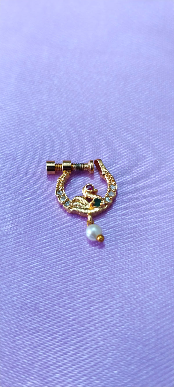 God plated nose ring