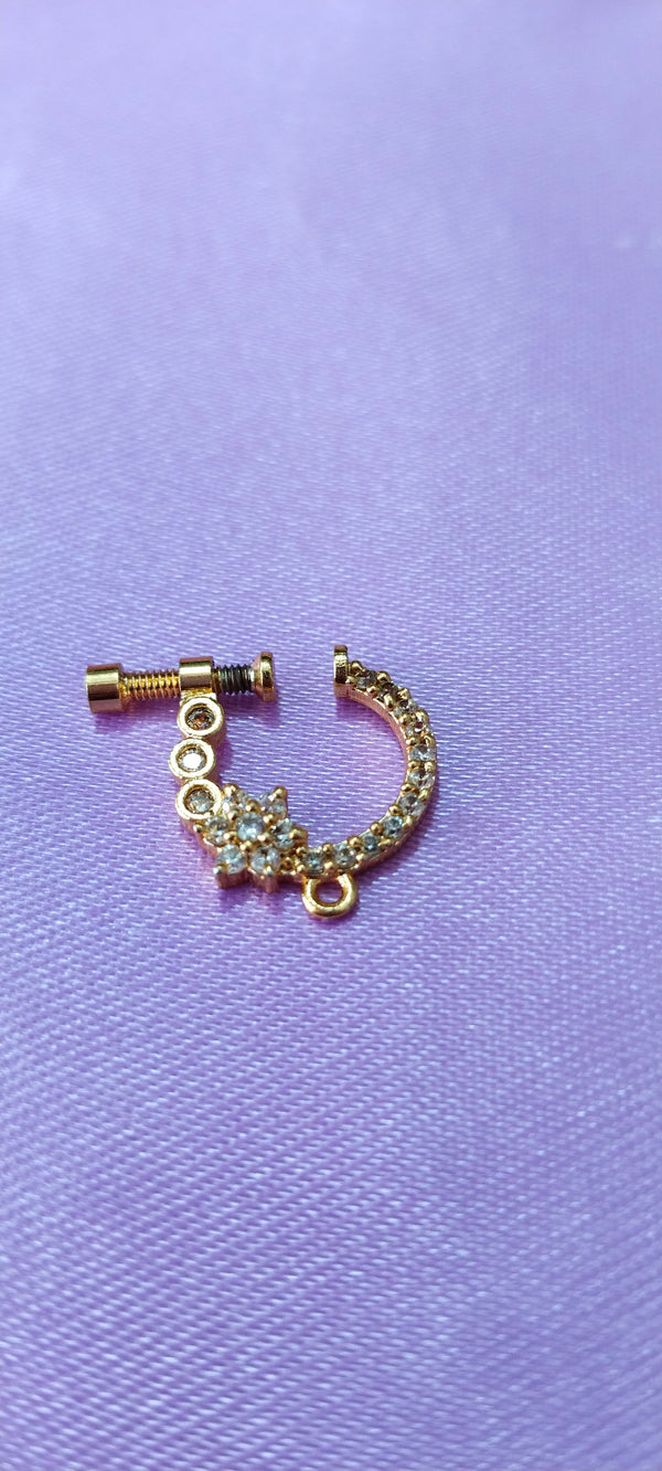 Floral nose ring gold