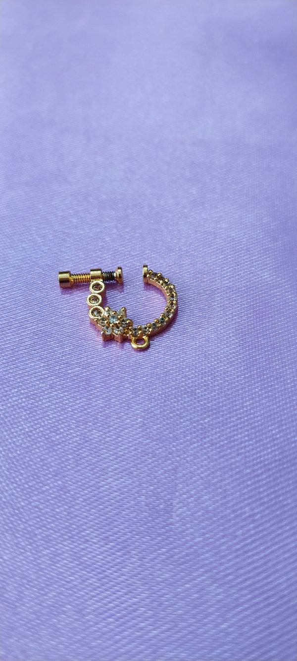 Floral nose ring gold
