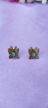 Victorian A.D Sea Green Butterfly Necklace with matching earrings
