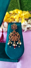 One gram gold Laxmi Devi & swan big pendants with earrings