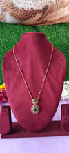 Long chain Jada kundan pendant with Gold plated with no earrings