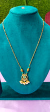 Gold plated Sea green colourpendant with white stone