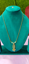 Elegant Gold-Plated Pendant with Sea Green Stone