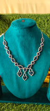Premium A.D Blue & white colour Eye design necklace