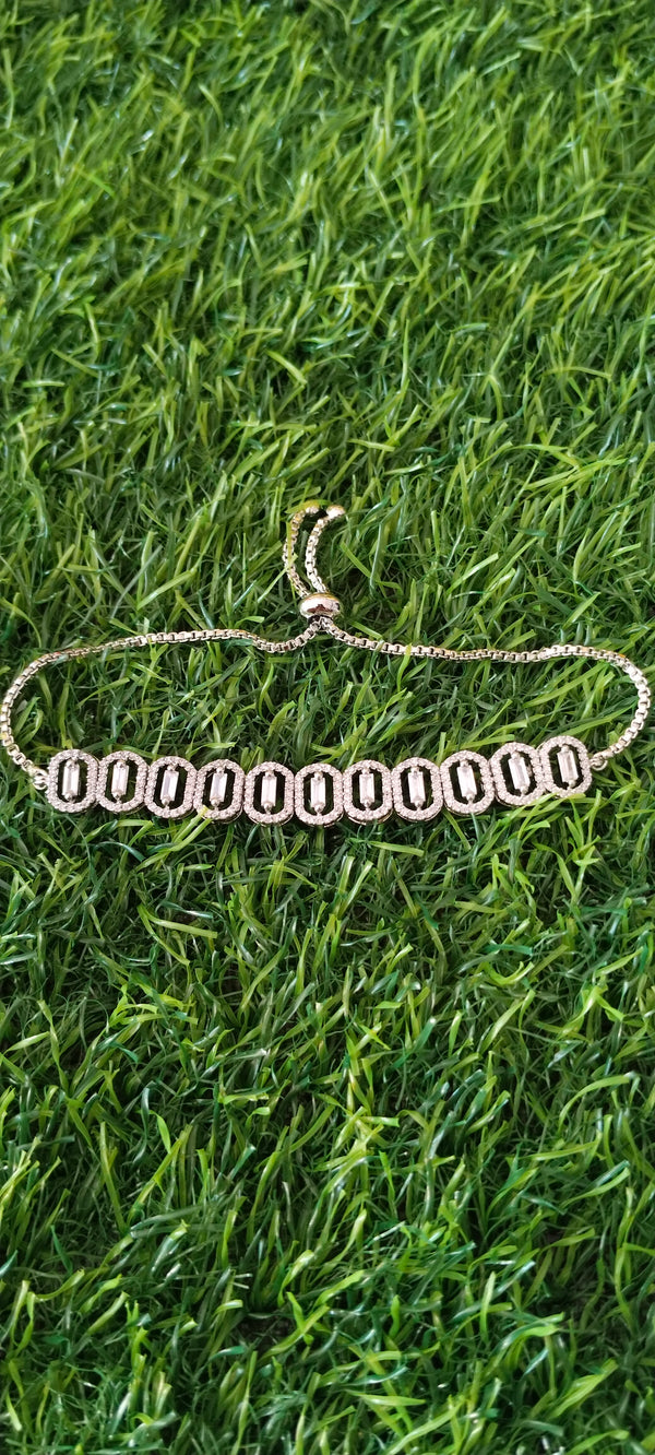 Premium Silver A.D Bracelet white stone
