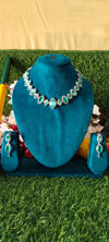 Silver Rich A.D Sea Green necklace with matching earrings