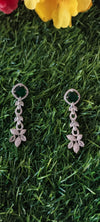 Silver A.D Premium leaves Earring - Green Colour