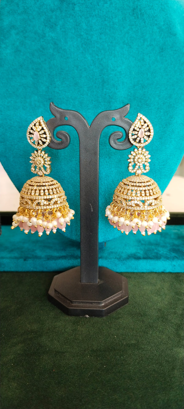 Cz gold plated premium earrings