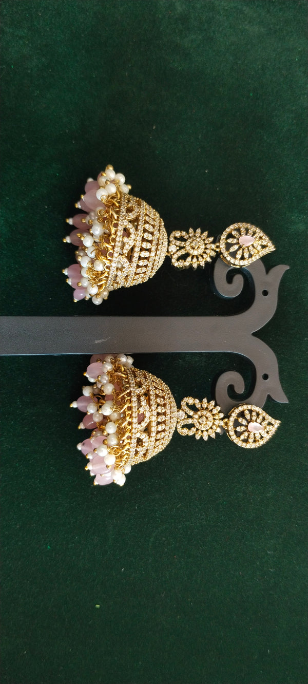 Cz gold plated premium earrings