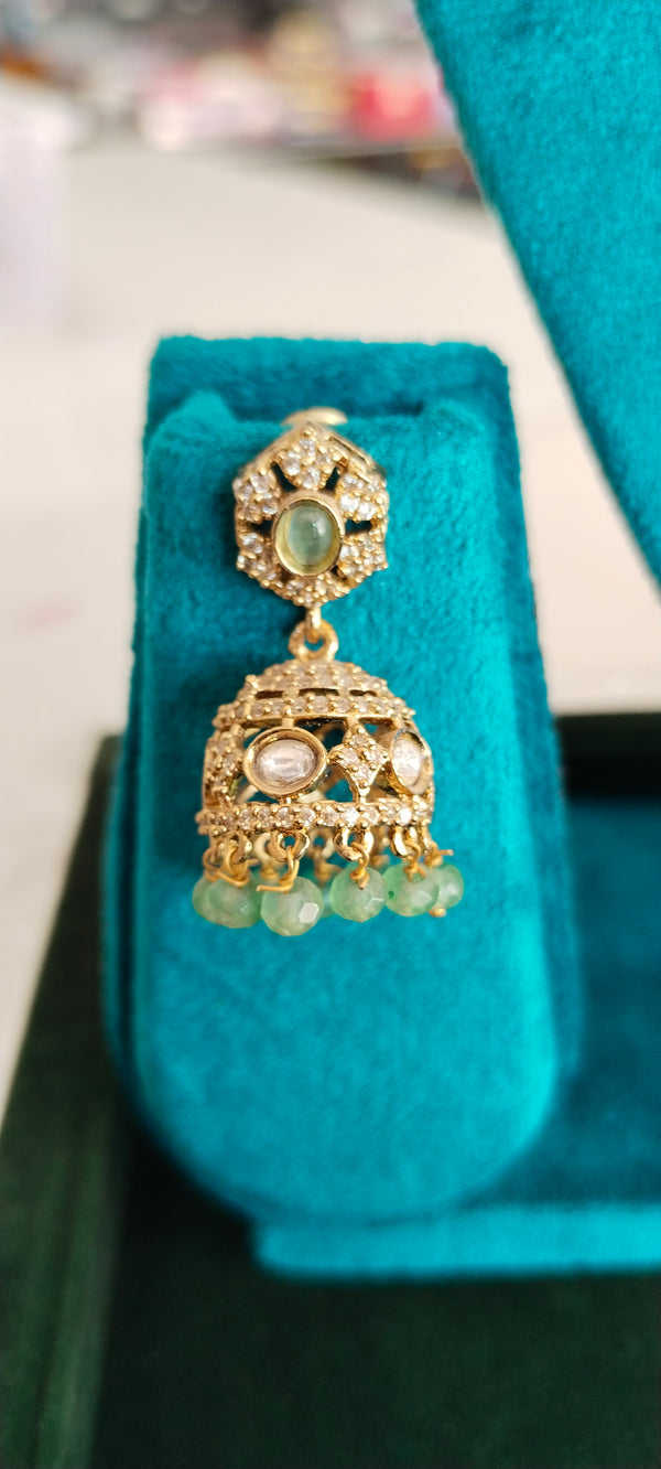 Cz stone Victorian earrings