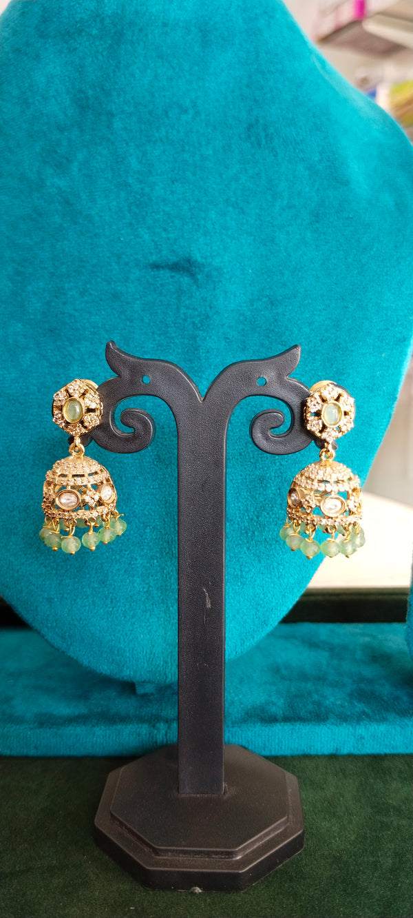 Cz stone Victorian earrings