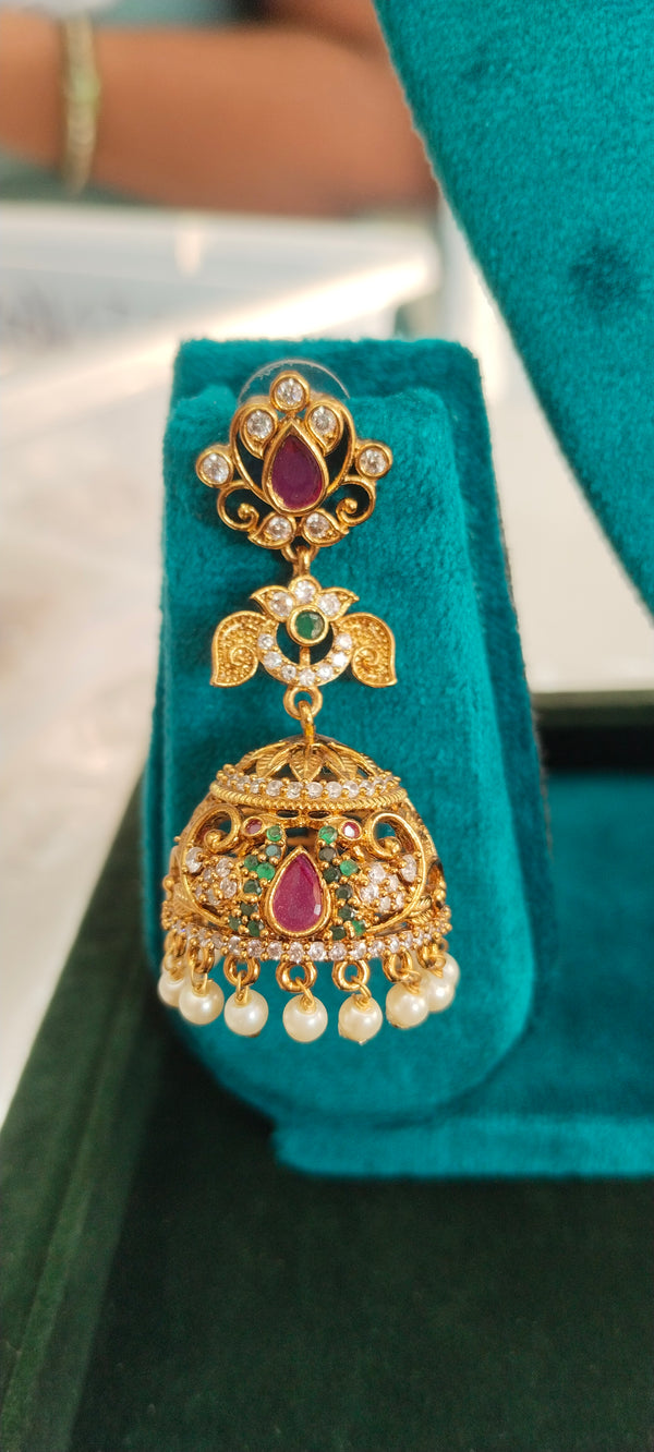 One gram gold trendy earrings