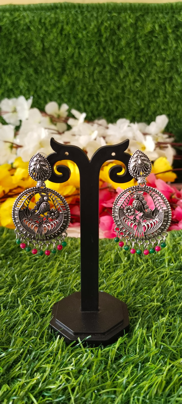 Oxidized chandbali earings