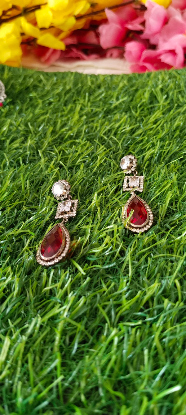 CZ red stone Fashion earrings