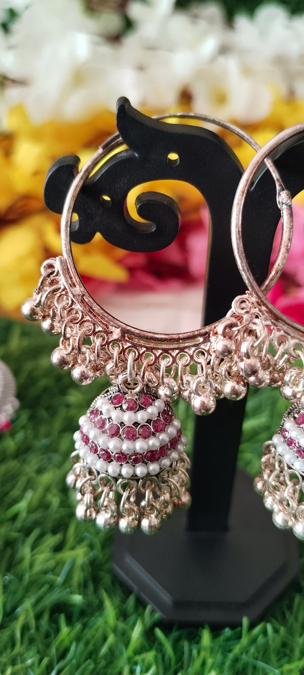 Antique oxidized finish fashion butta earrings