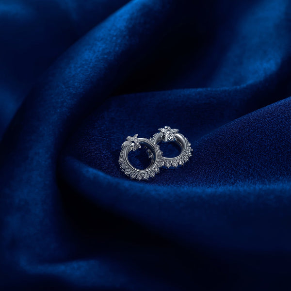 Stunning Floral Cluster Pave Earring