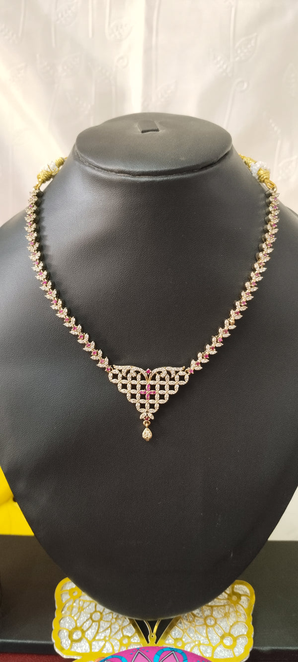 gold plated with cz stone fashion necklace