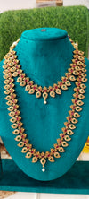 traditional gold-plated mango leaves combo set designed