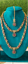 beautiful gold-plated combo set embellished with sparkling CZ stones