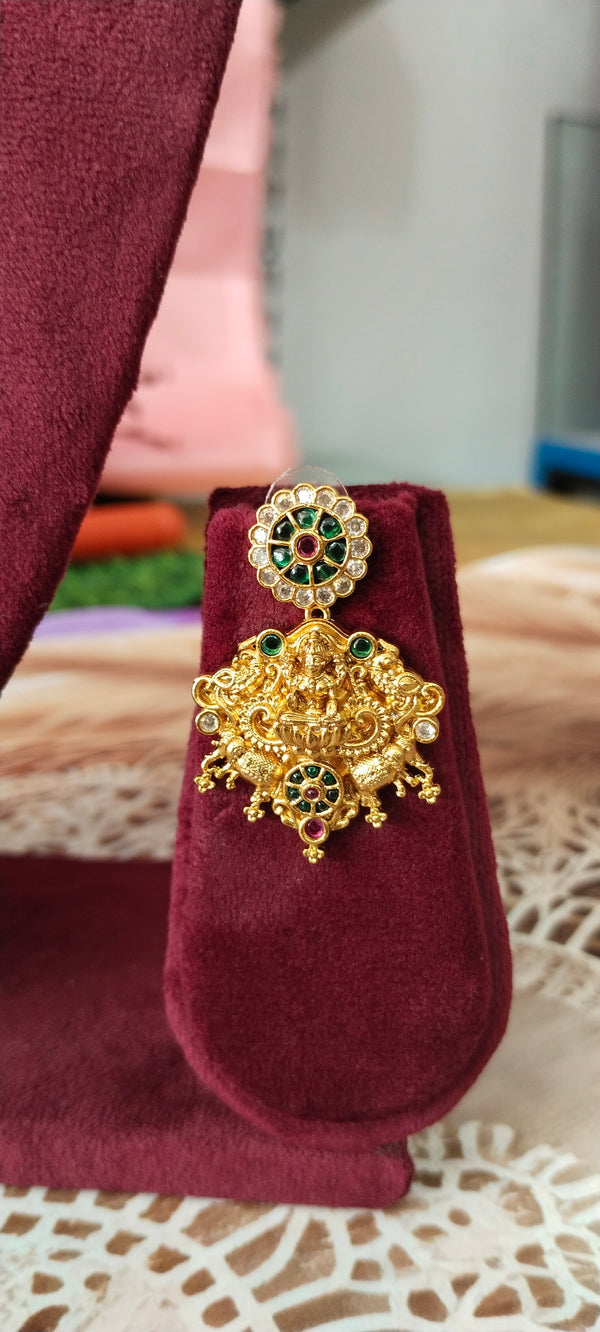 Premium one gram gold Subh Laxmi locket combo set with rich detailing