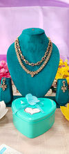 A beautifully handcrafted double-chain Kundan beads necklace