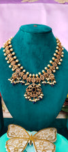 Kundan and crystal beads necklace blends the royal charm of hand-set Kundan stones with radiant